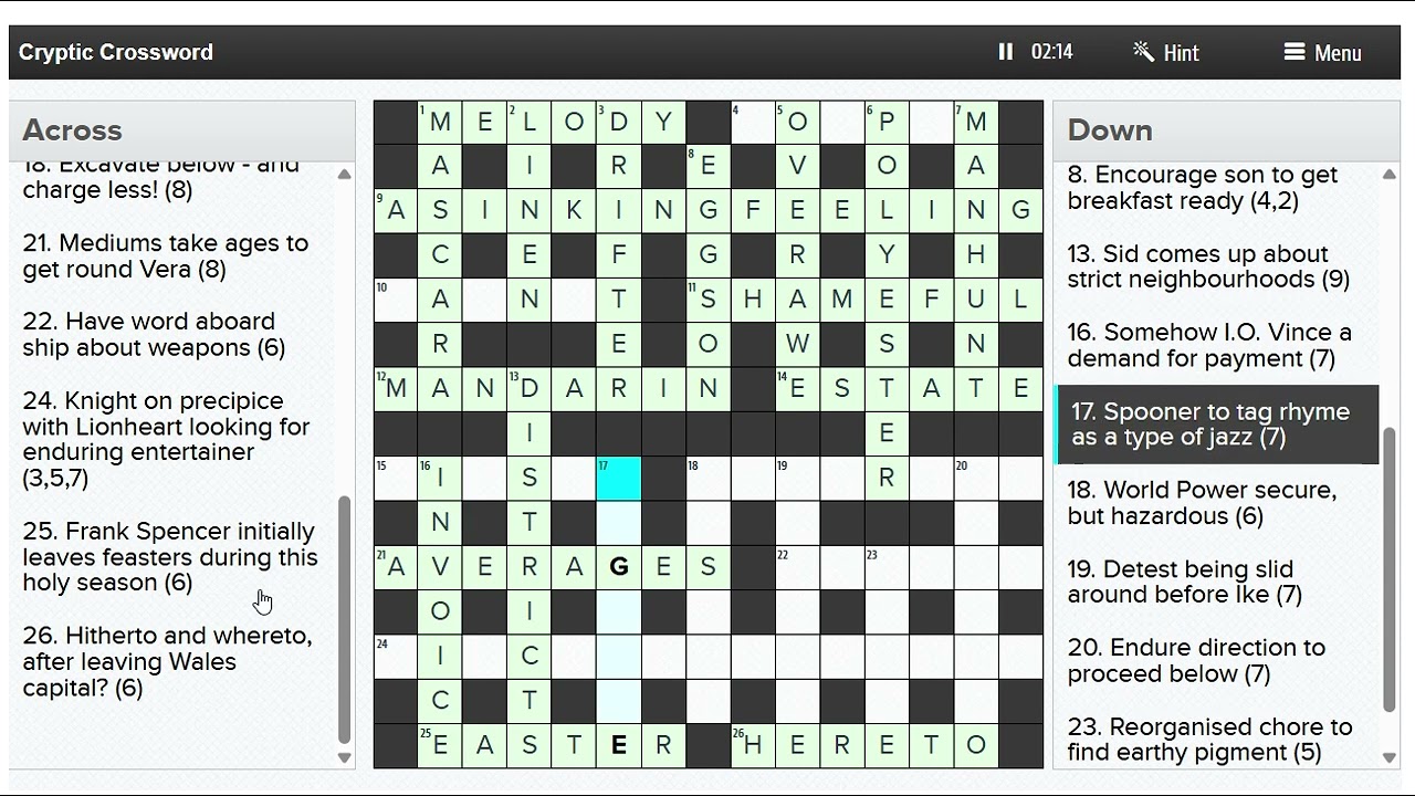 Lovatts Daily Cryptic Crossword - 13 February, 2026