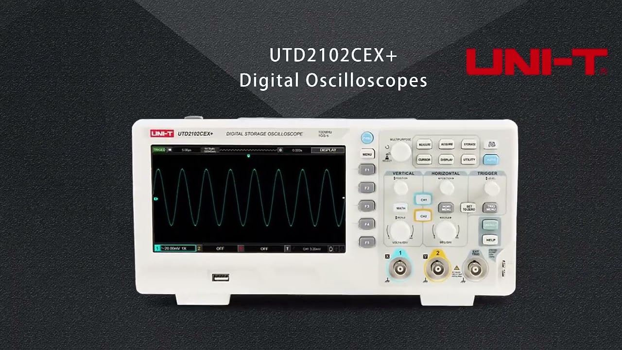UNI T Digital Storage Oscilloscope UTD2102CEX UTD2102CEX+ 2 Channels 100mHz Portable USB Oscilloscop