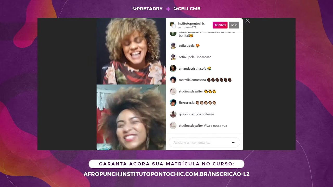 Live com a aluna @celi.cmb | Curso Afro Punch