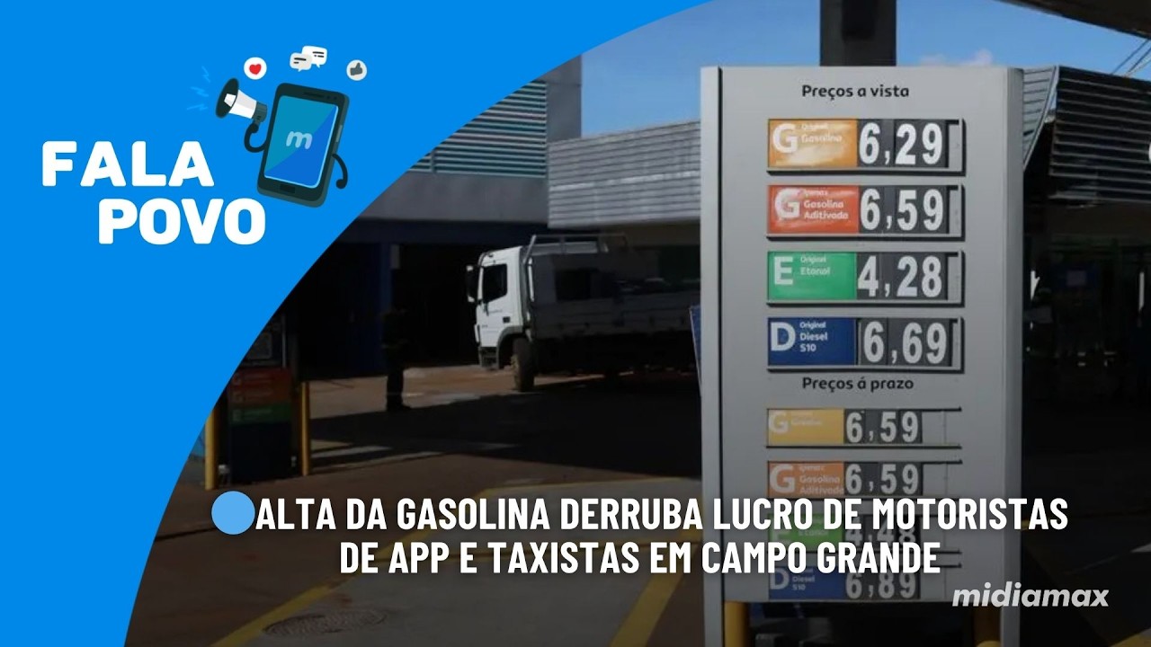 Alta da gasolina derruba lucro de motoristas de app e taxistas em Campo Grande