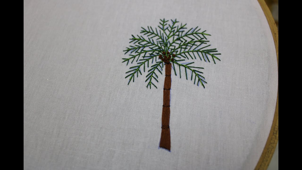 Simple Palm Tree - Beginners Embroidery - Hand Embroidery