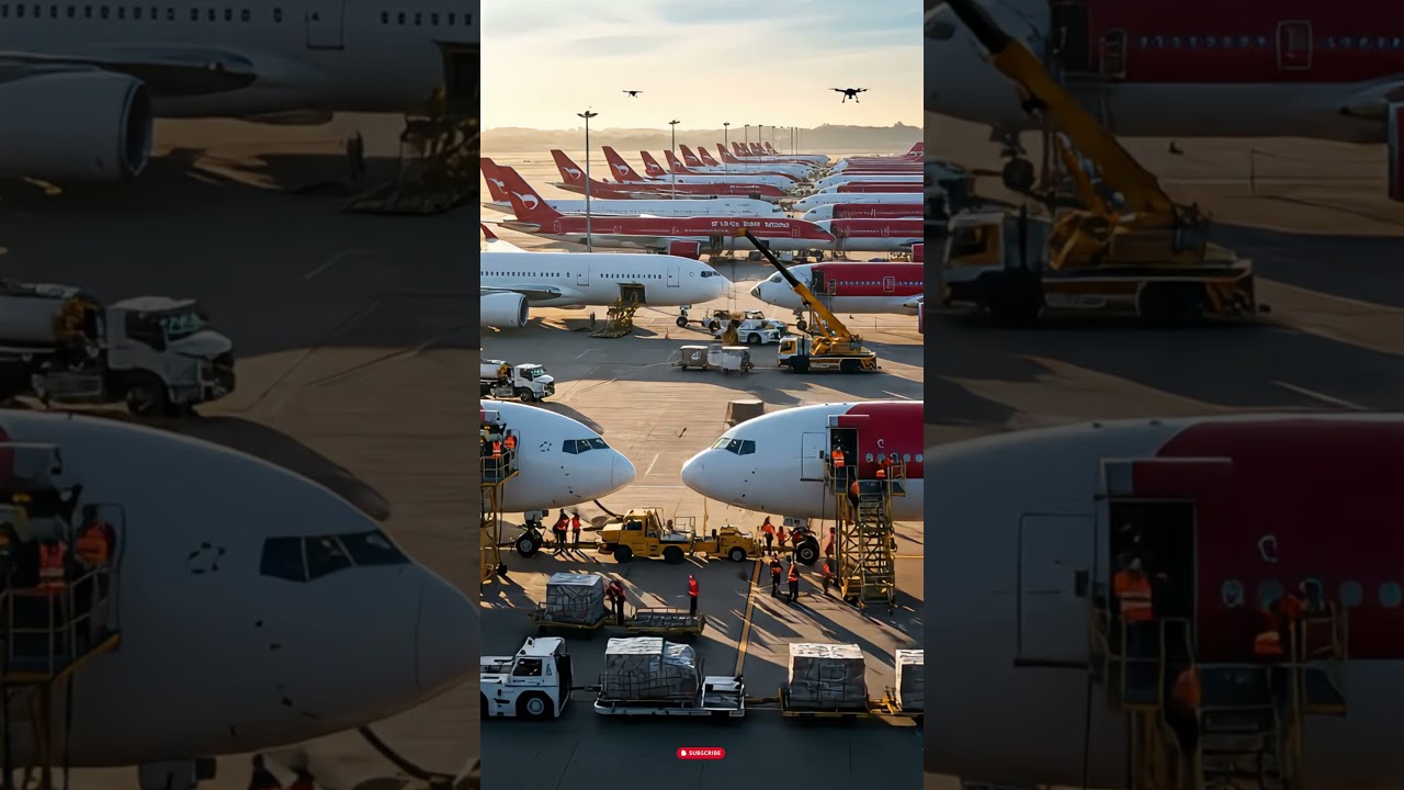 Airport chaos? No, it's organized logistics! Busy #shorts #airport #aviation #logistics #viralshorts