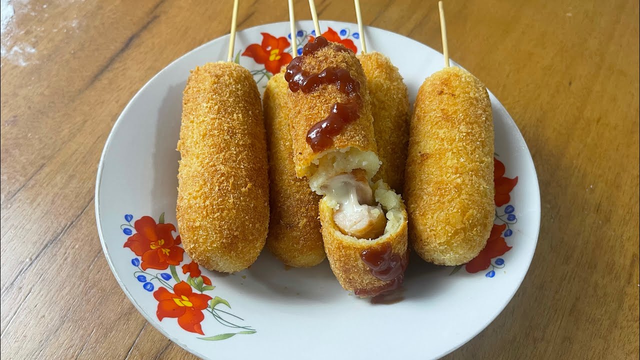meatballs cheese with potatos ~​ របៀបបំពងប្រហិត​ ជាមួយ​ ដំទ្បូងបារាំង​  [ទី9]
