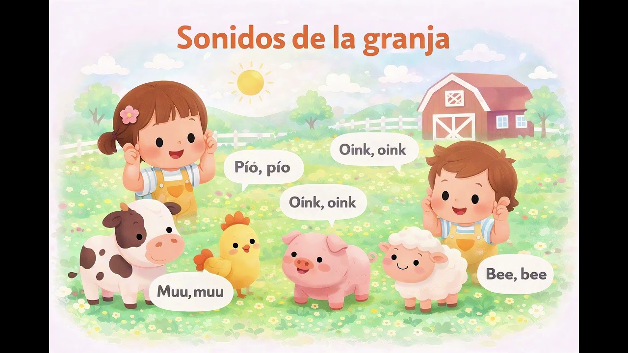 Sonidos de la Granja 🐄🐔🐷 | Canción Infantil para Bebés y Niños Pequeños