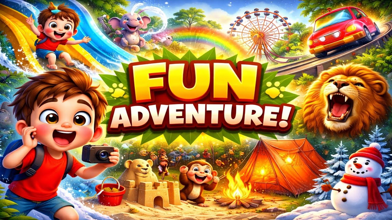 10 Fun Adventures in One Day! 😍 Park, Zoo, Water Park & More | Kids Cartoon Vlog