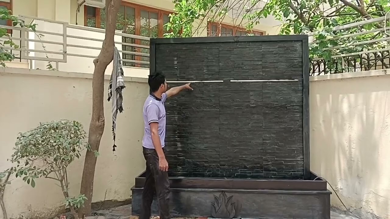 Black stone mein wall fauntain full video work ⛲ amazing design 🤩 all marble water fauntain work 