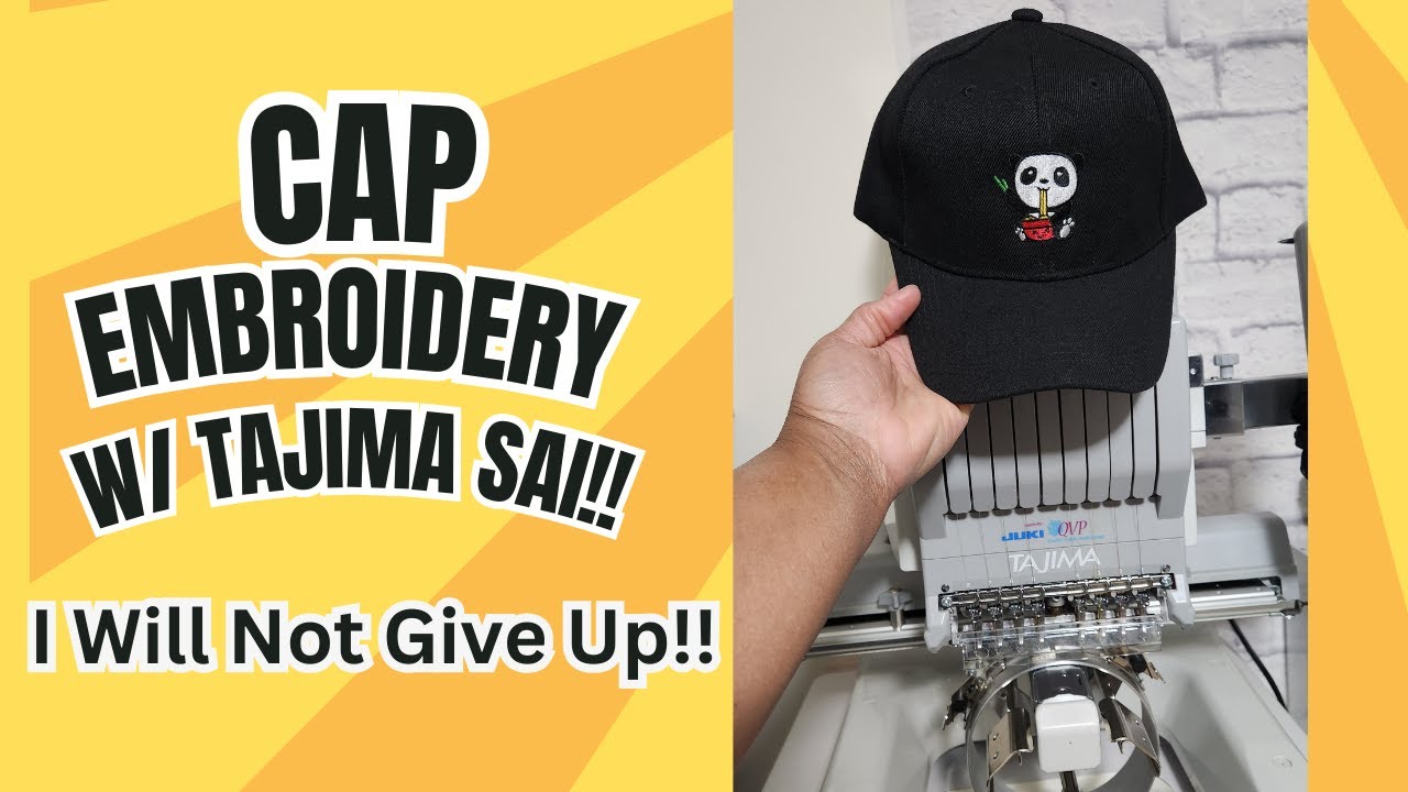 Cap Hat Embroidery w Tajima Sai. Practice makes better!