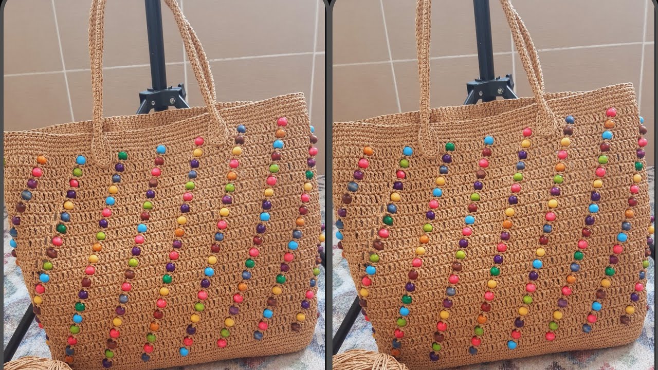 Boncuklu Plaj Cantasi / Boncuklu Canta Yapımı / Crochet Bag