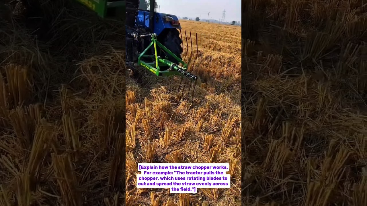 Efficient Straw Management: Tractor with Straw Chopper in Action