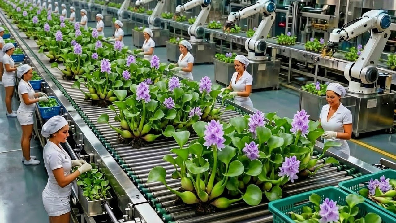 How It's Made Water Hyacinth Products Full Manufacturing Process