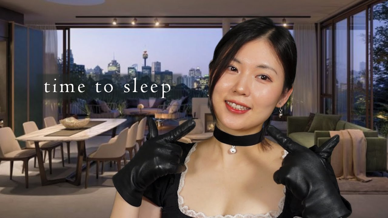 ASMR luxury house maid roleplay | counting numbers in Korean for your sleep with leather gloves