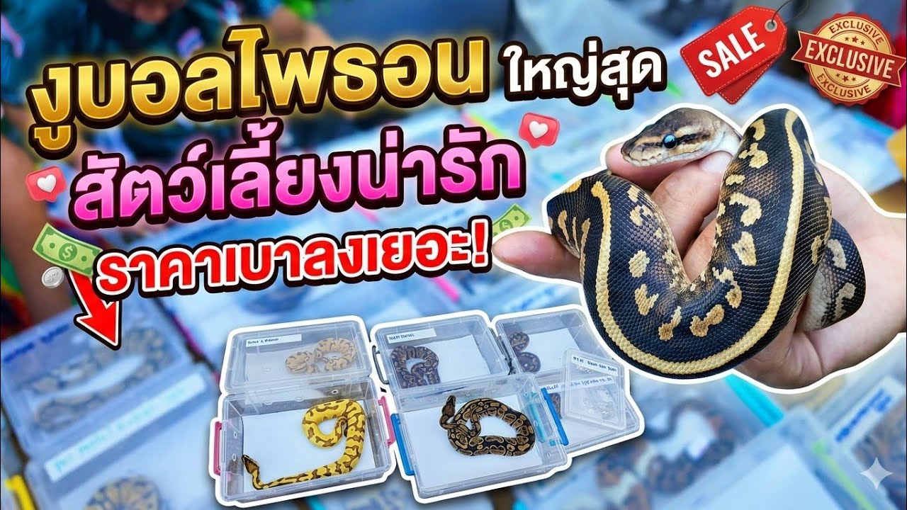 งูบอลไพธอน (ball python) สัตว์เลี้ยงน่ารัก