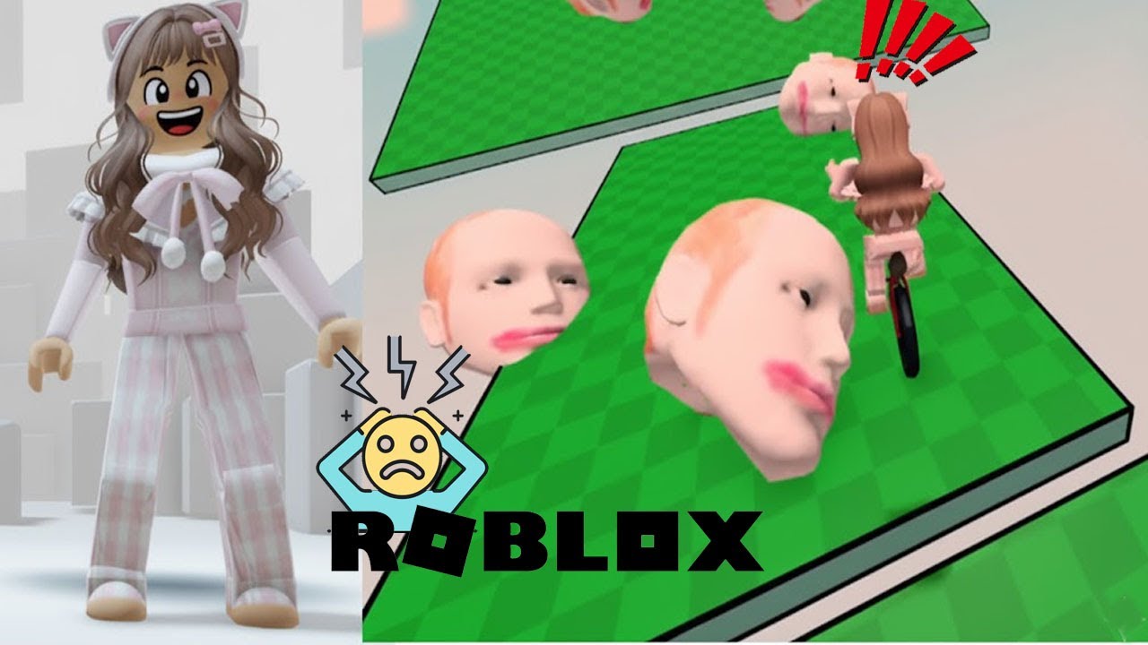 PART3 Aku NAIK SEPEDA melewati KEPALA BOTAK !! TAKUT #escapefromrunninghead #roblox #robloxanak #fun