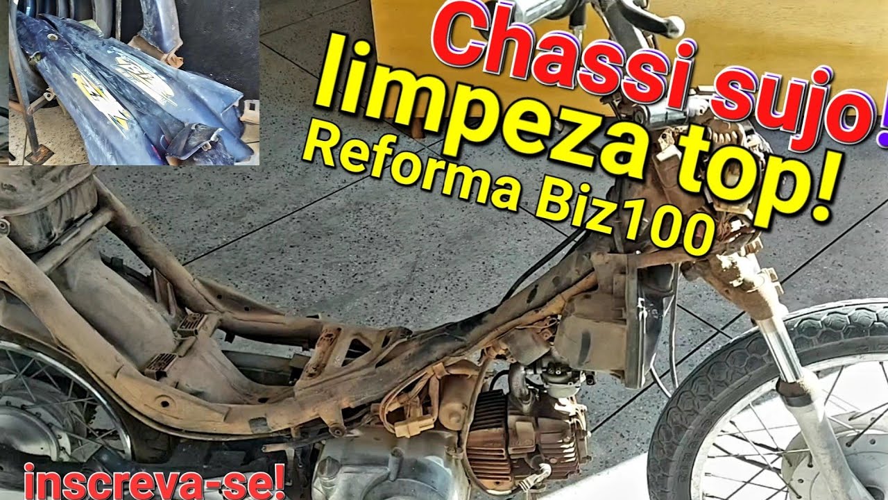Reforma da Biz100 mandei p/pintura e limpeza do chassi  EP2.