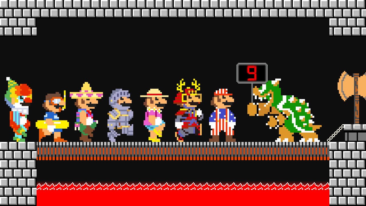 Super Mario Odyssey: Bowser's Reaction to All Mario Outfits