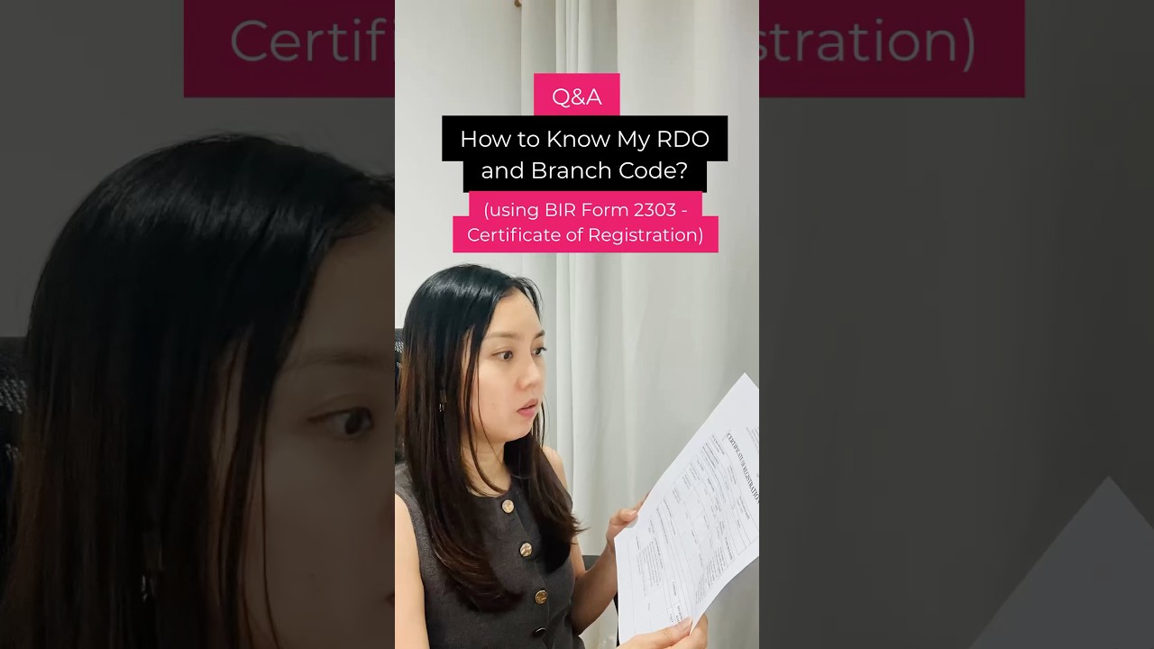 Q&A: How to Know Your RDO and Branch Code using BIR Form 2303?