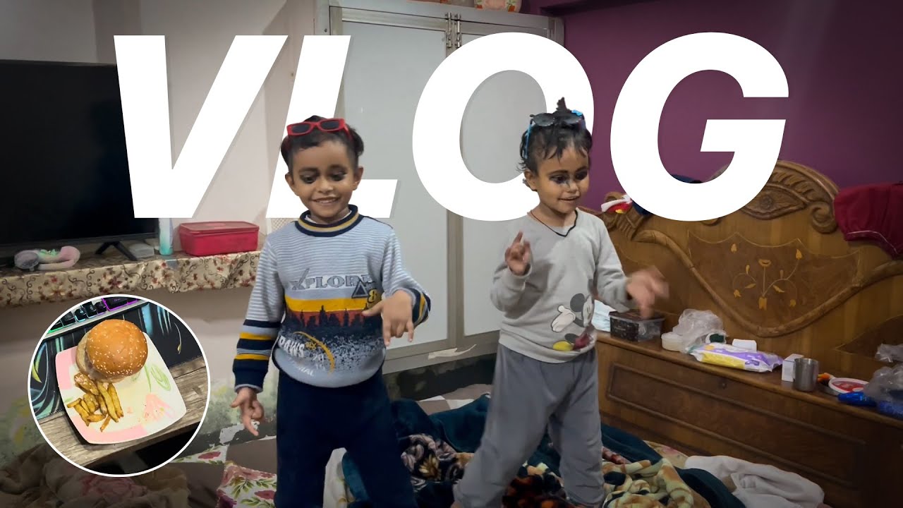 Ghar Pe Banaya Burger Or Bacho Ne kiya Dance🕺 | Family Vlog