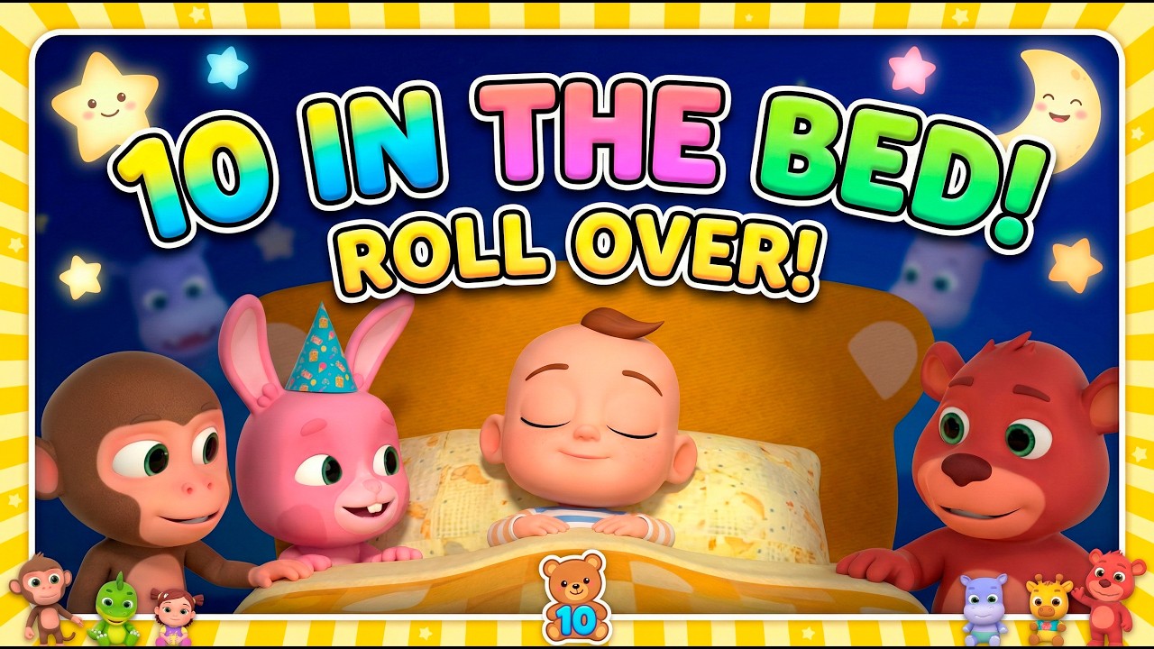 Happy 1st Birthday! 🎂 Ten in the Bed Counting Songs | Almama Kids Songs & Nursery Rhymes