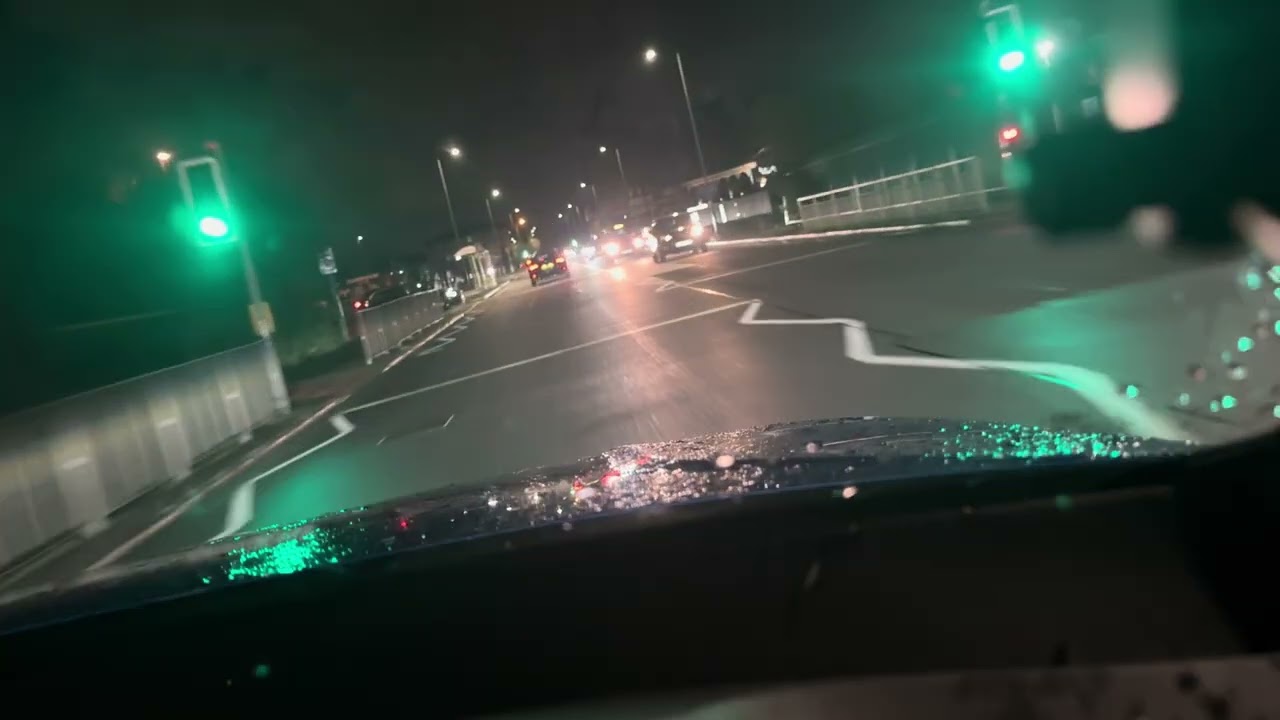Liverpool  city center  night  drive,. UK