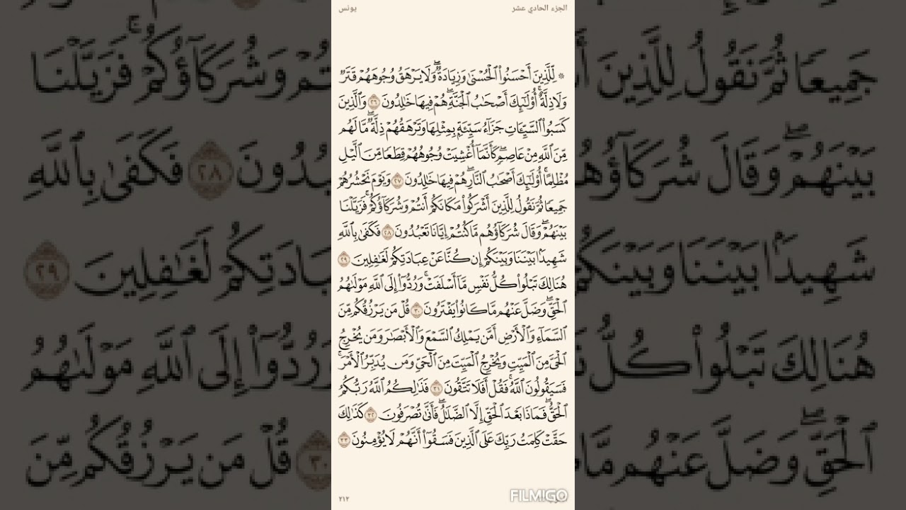 تفسير السعدي صفحة 212 سورة يونس من الاية (26) الى الاية (33)