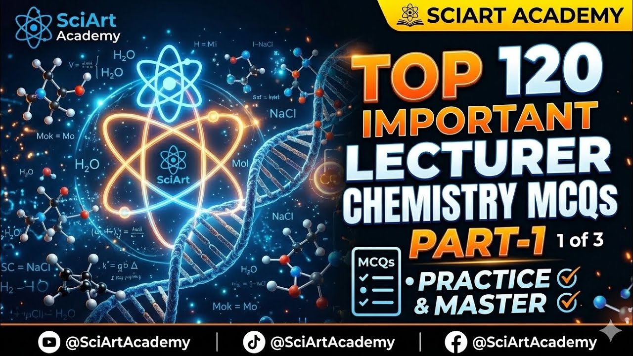 Top 120 Important Lecturer Chemistry MCQs || Part-1 || SciArt Academy