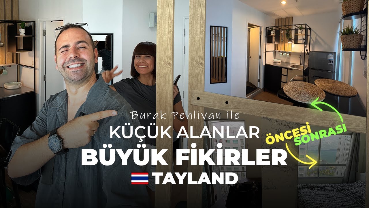 22m2'lik bir Dairenin Öncesi ve Sonrası | Küçük Alanlar Büyük Fikirler | Tayland, Pattaya