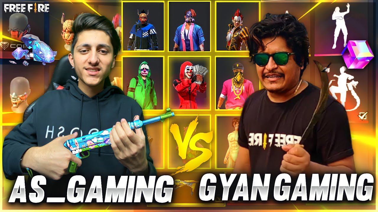 As Gaming Vs Gyan Gaming Rarest Collection Versus 😍 Free Fire Best Collection - Garena Free Fire