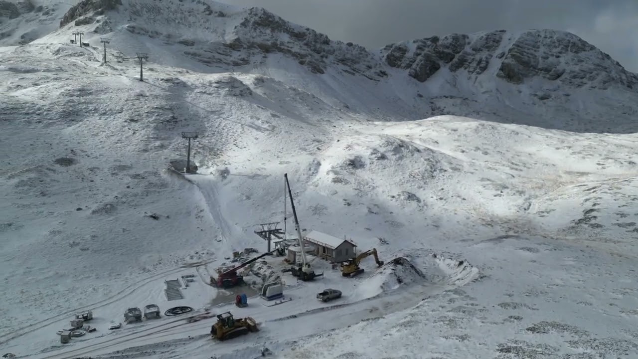Ovindoli Monte Magnola, ecco il nuovo impianto di risalita visto dal drone