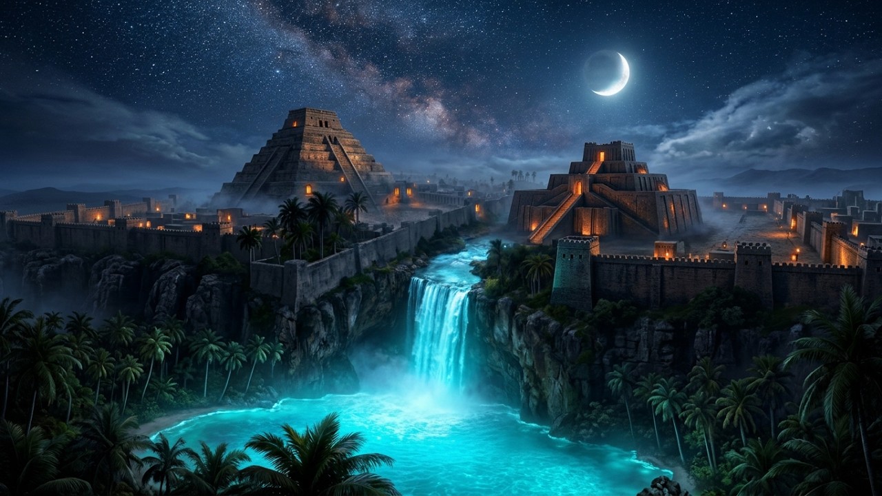 Relax Music 🌌 Магія нічного водоспаду 💫  The Magic of the Night Waterfall #shorts