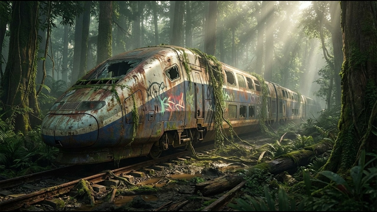 French TGV Duplex Overgrown in Jungle &ndash; Relaxing Restoration ASMR