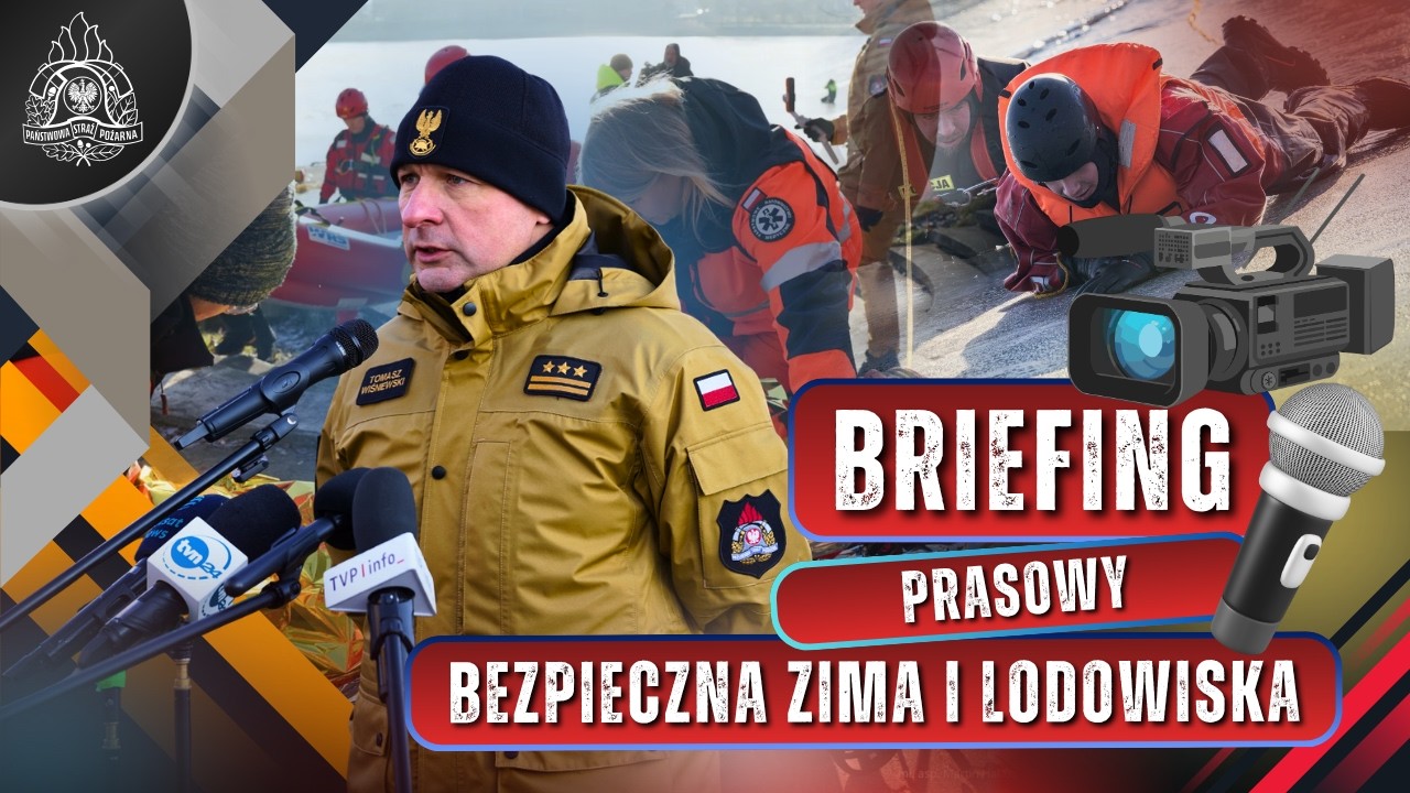 Pokaz ratownictwa oraz briefing prasowy - bezpieczna zima, lodowiska i ferie zimowe 2026