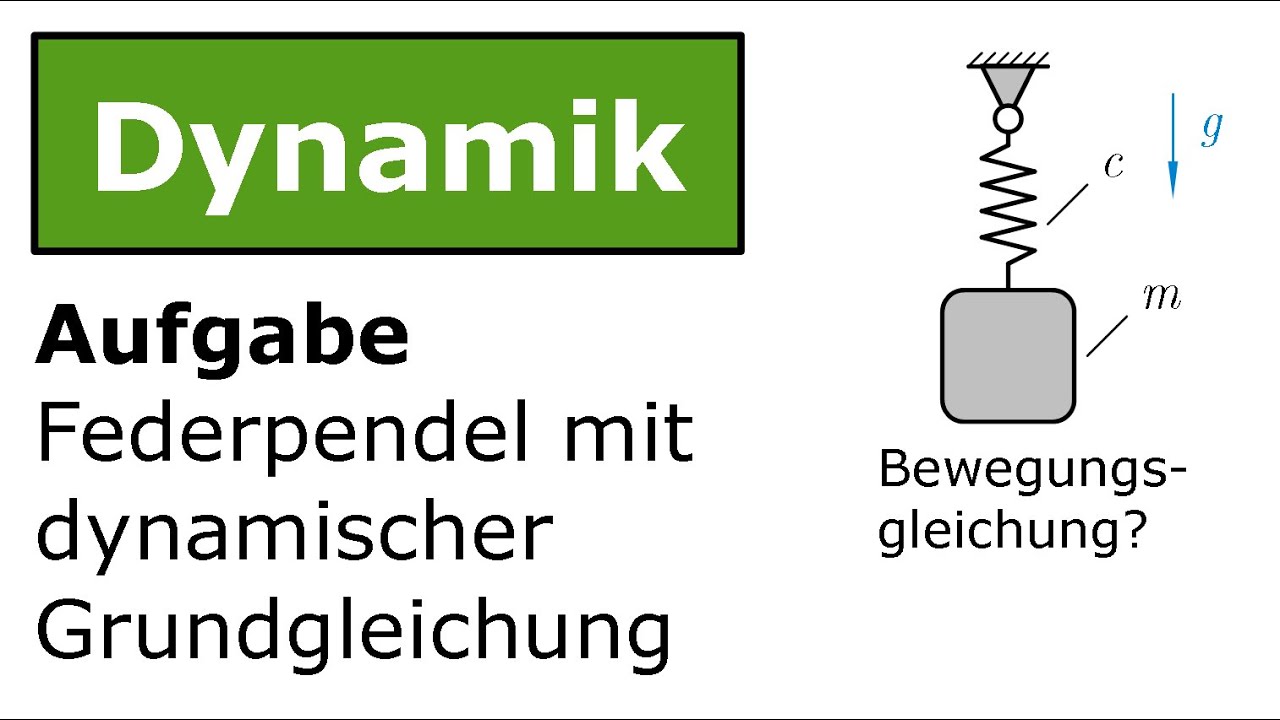 ⚙️ Federpendel / Federschwinger mit dyn. Grundgleichung [Technische Mechanik, Dynamik, Schwingungen]
