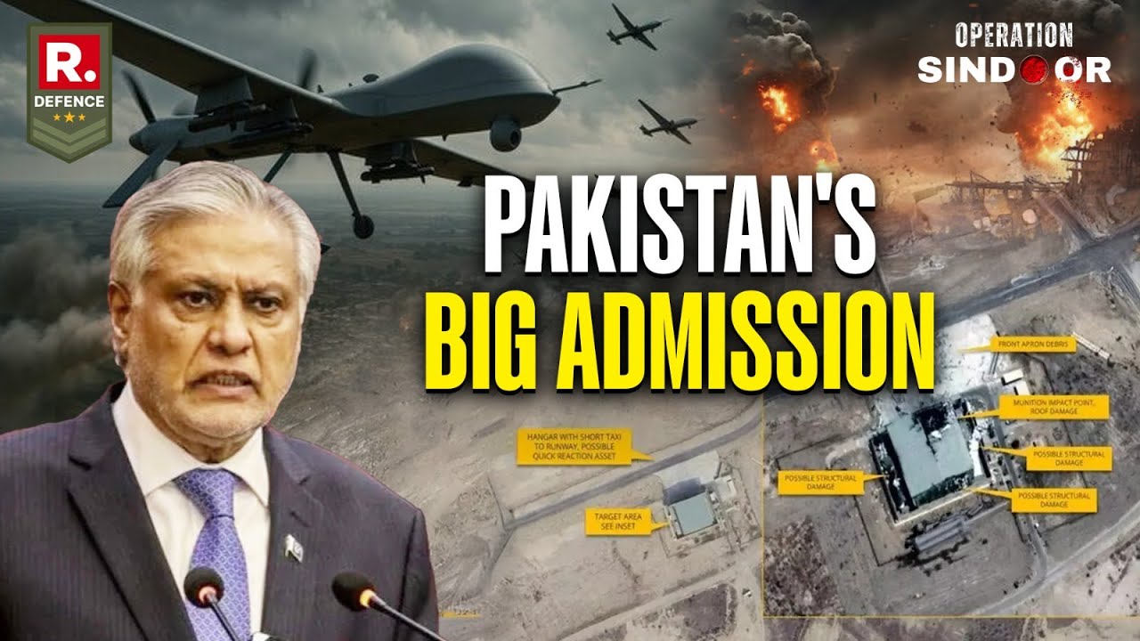 '80 Indian Drones Attacked Pak Airbase', Pakistan Confirms India Destroyed Noor Khan | Ishaq Dar