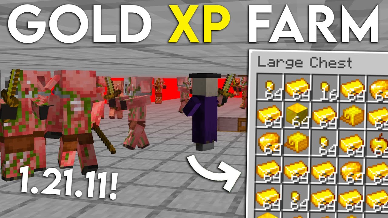 NEW UPDATED Minecraft 1.21.11 GOLD XP FARM TUTORIAL EASY