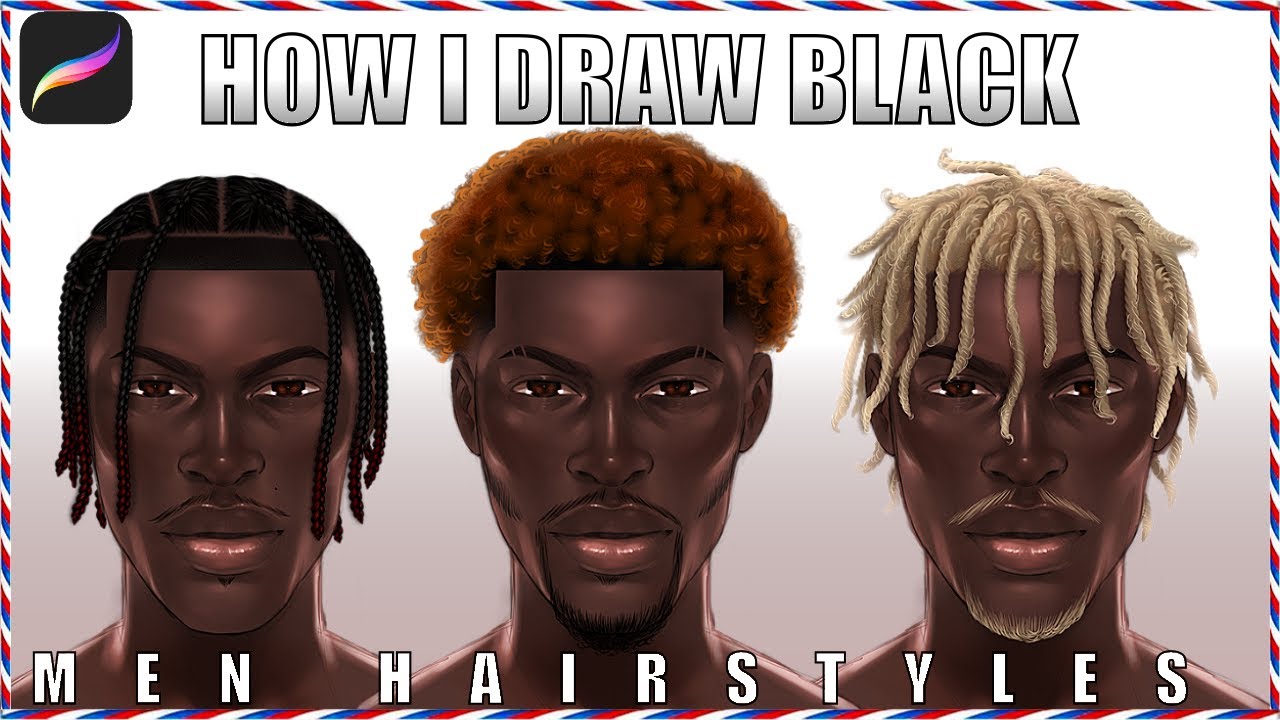 HOW I DRAW BLACK MEN HAIRSTYLES | Procreate Brush Pack!