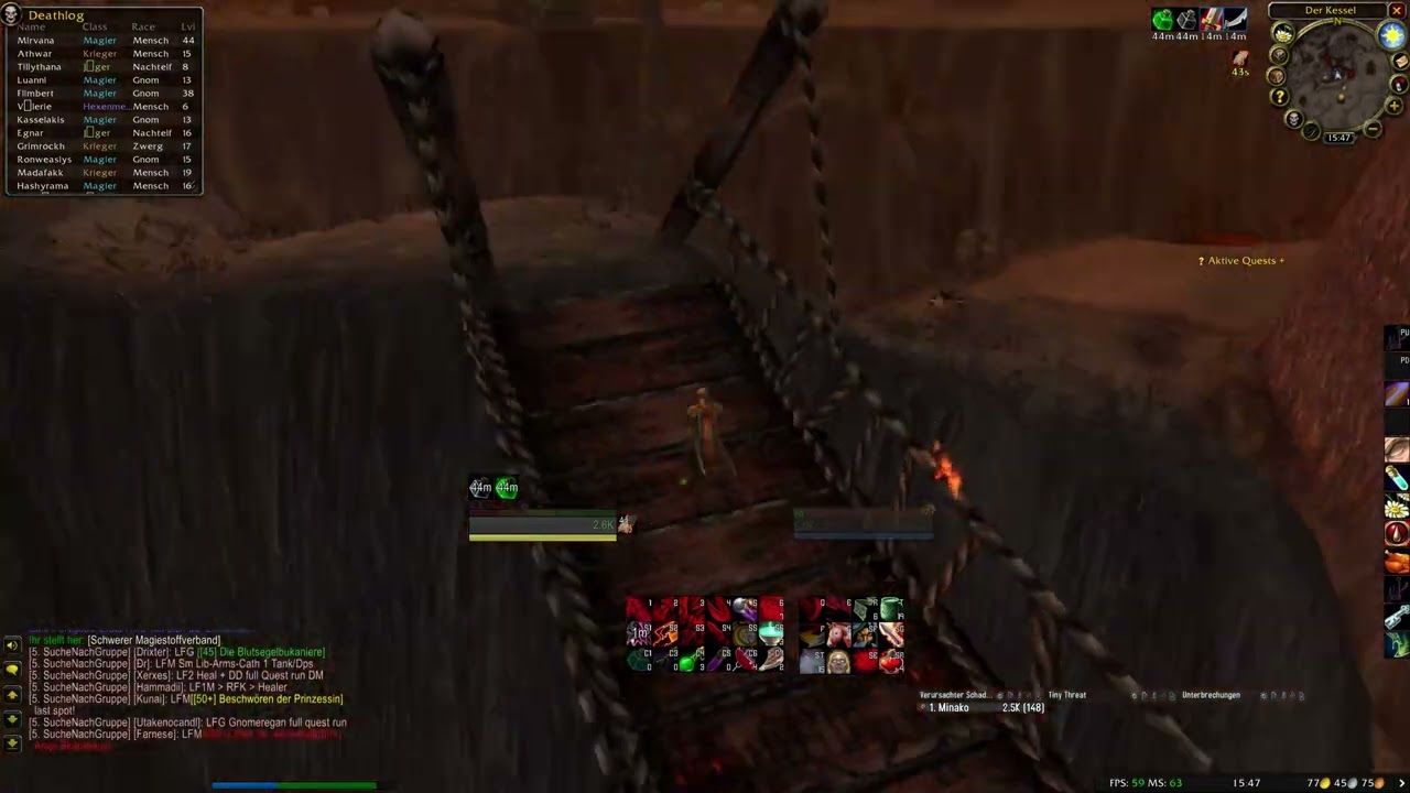 lucky guy playing rogue survives the glitch-prone bridge in Searing Gorge
