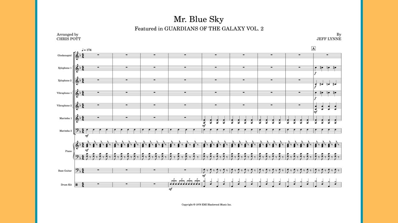 Mr Blue Sky - Electric Light Orchestra | for Percussion Ensemble