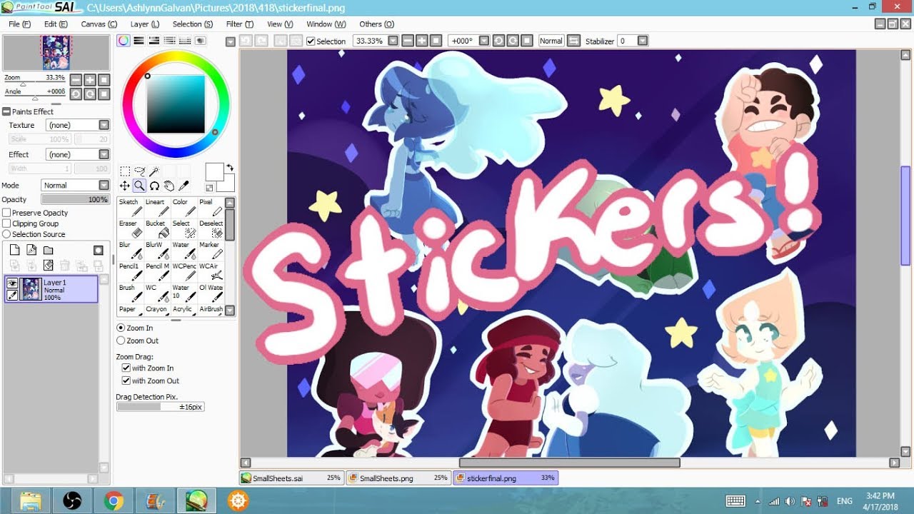 Steven Universe Sticker Sheet Speedpaint