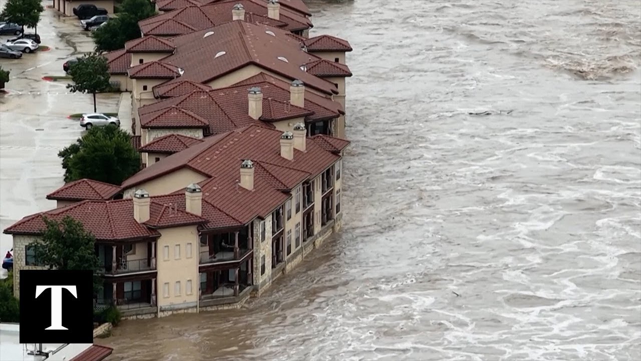 Drone Footage Shows Texas Flash Flooding