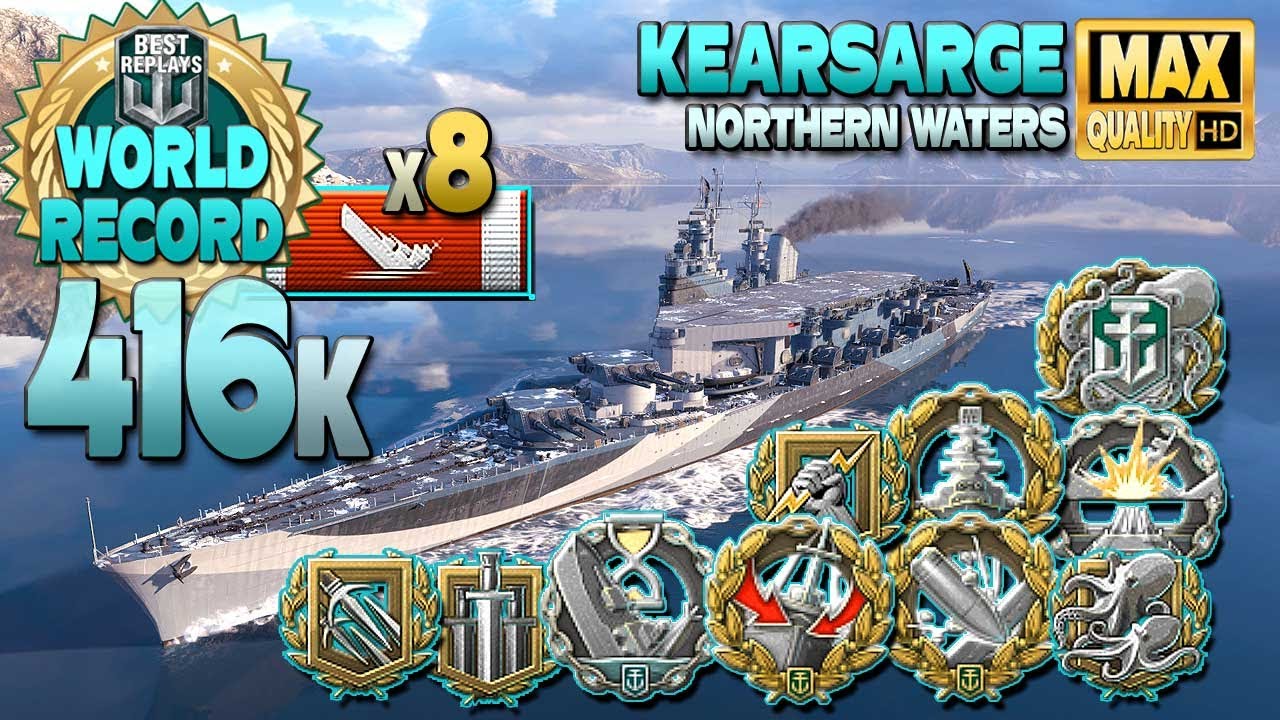 МИРОВОЙ РЕКОРД линкора Kearsarge в гонке вооружений - World of Warships