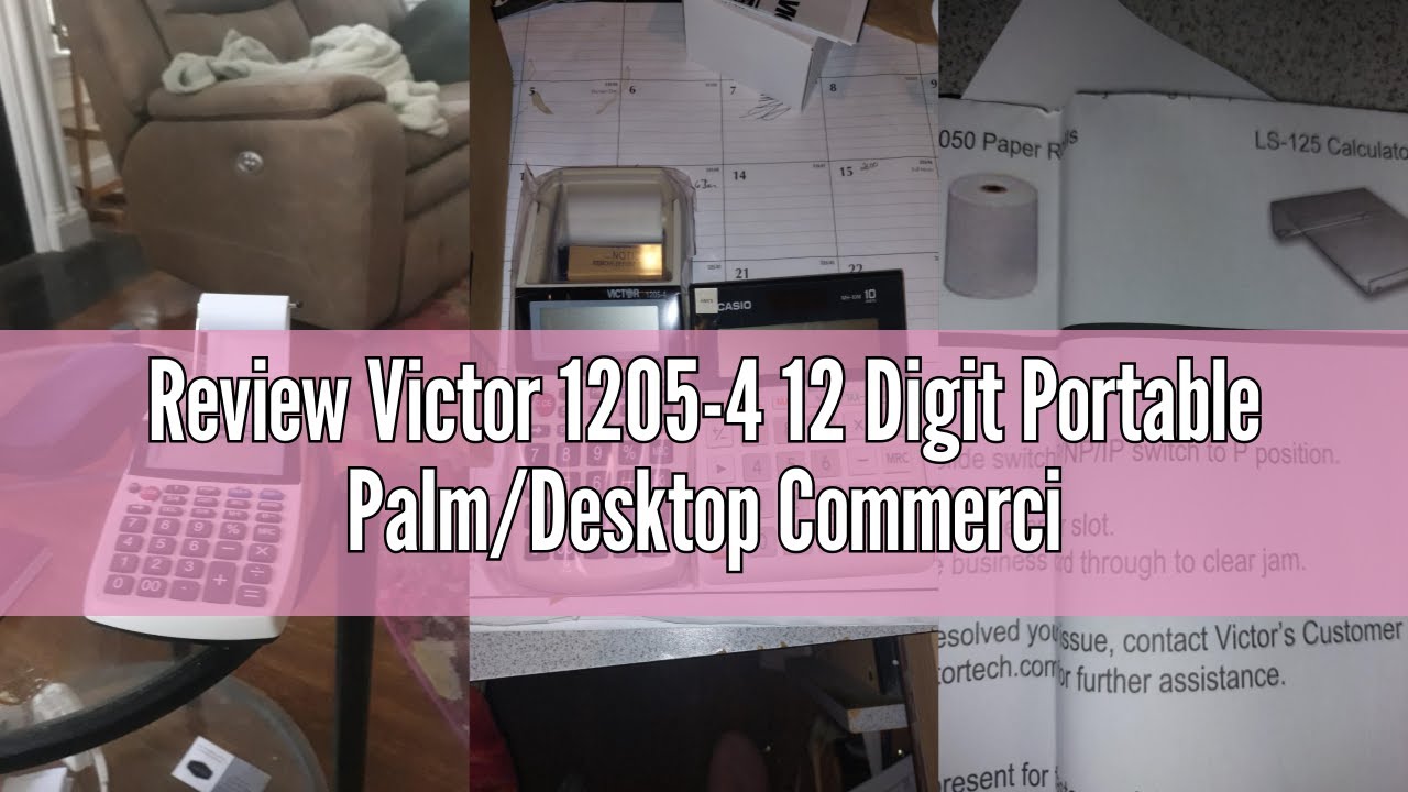 Review Victor 1205-4 12 Digit Portable Palm/Desktop Commercial Printing Calculator, 1.8
