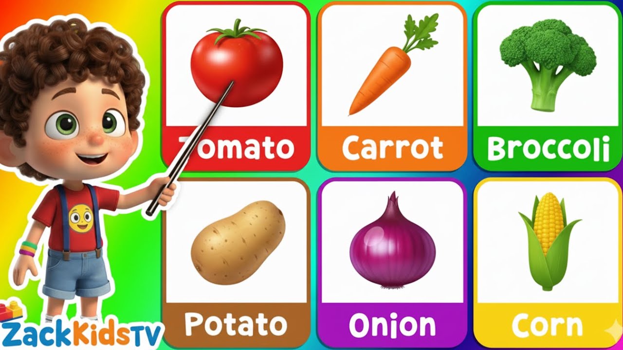Learn Vegetables for Kids | Fun Vegetable Names & Sounds with Zack