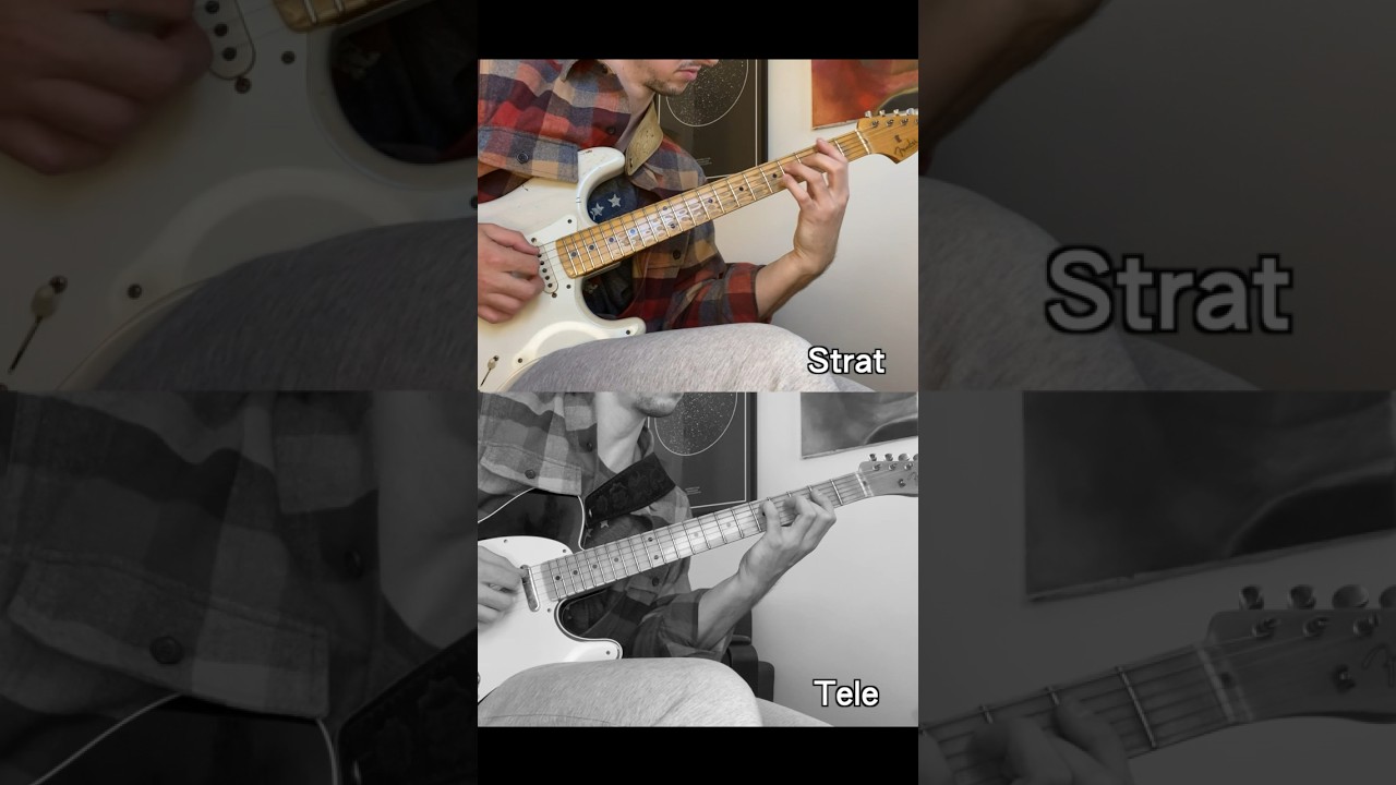 Strat vs Tele, which do you like better?? 🤔⬇️🎸 #stratocaster #telecaster #fenderguitars #guitar