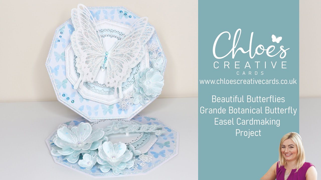 Chloes Creative Cards Grande Botanical Butterfly Easel Card