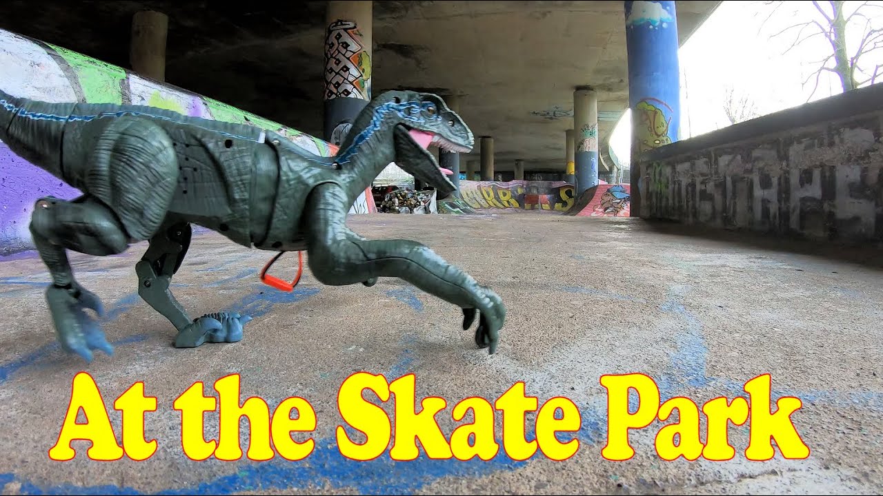 Jurassic world RC raptor blue at the Skate Park