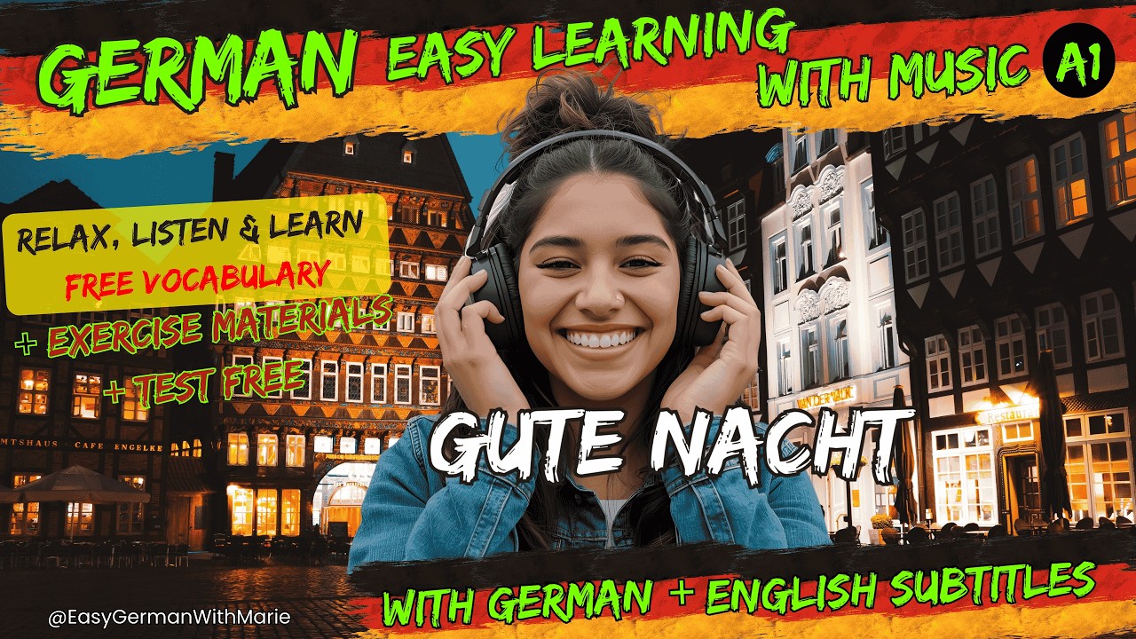 German lullaby Song for Beginners A1 English & German Subtitles