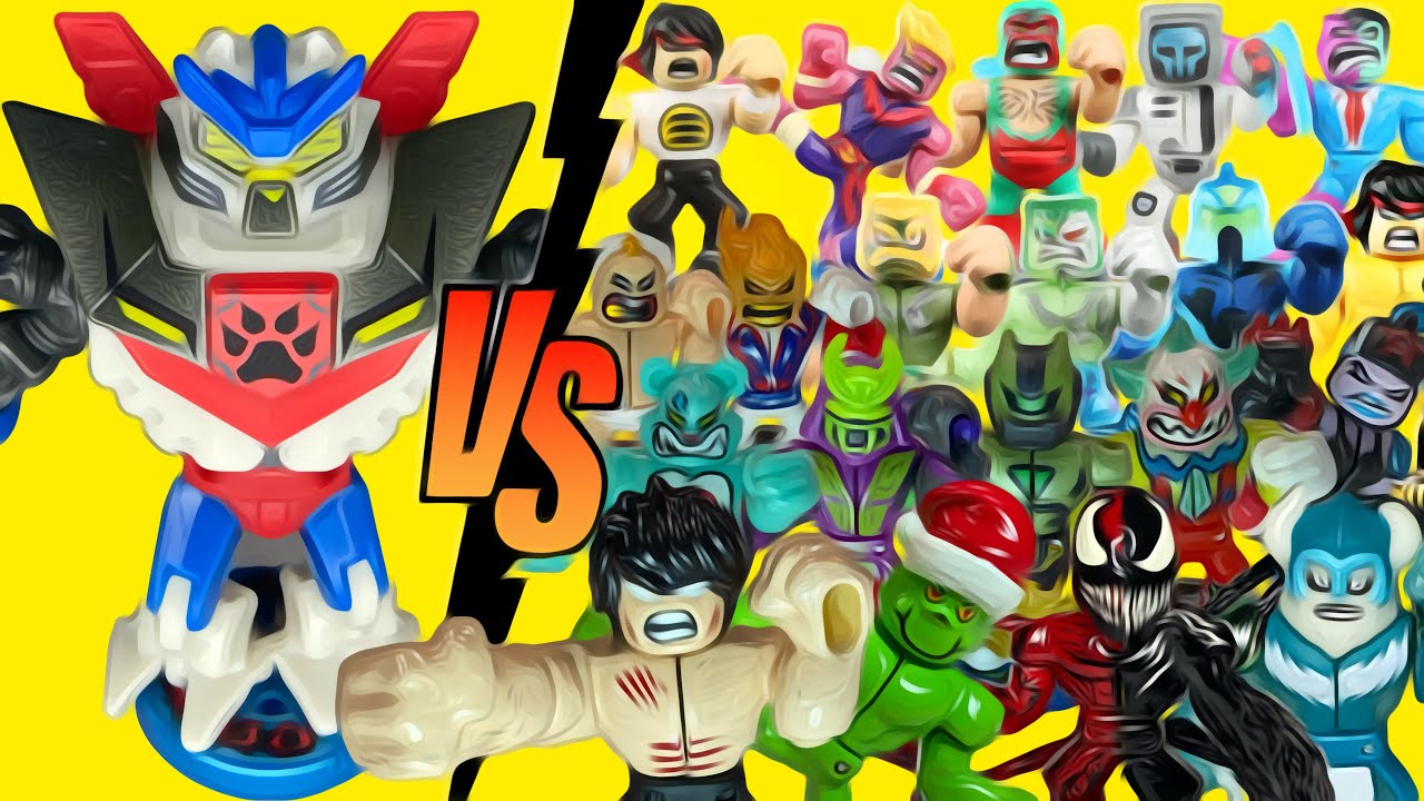 Akedo Warrior Giant Scratchatron Vs All 39 Series 1 Including Stormstrike & All  Our Customs