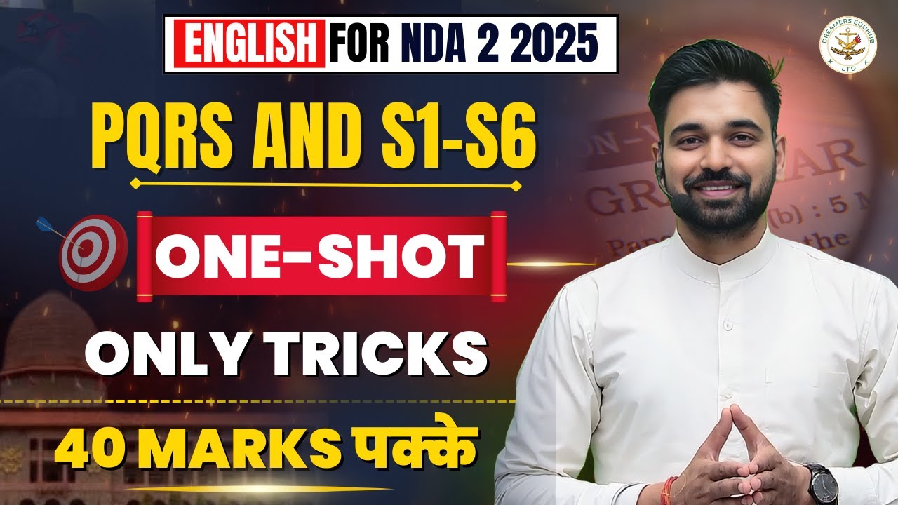 NDA 2 2025 English | PQRS & S1-S6 Shot Tricks | nda 2 2025 | Anuj Sir | 