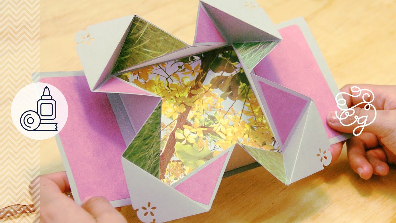 Tarjeta Fold-Out EXPANDIBLE Scrap + origami = Regalo