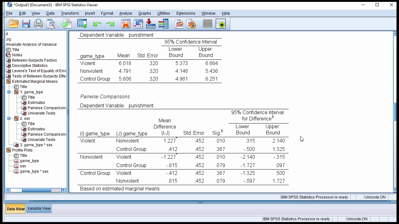 V9.5 - 2x3 Factorial Between Subjects ANOVA in SPSS